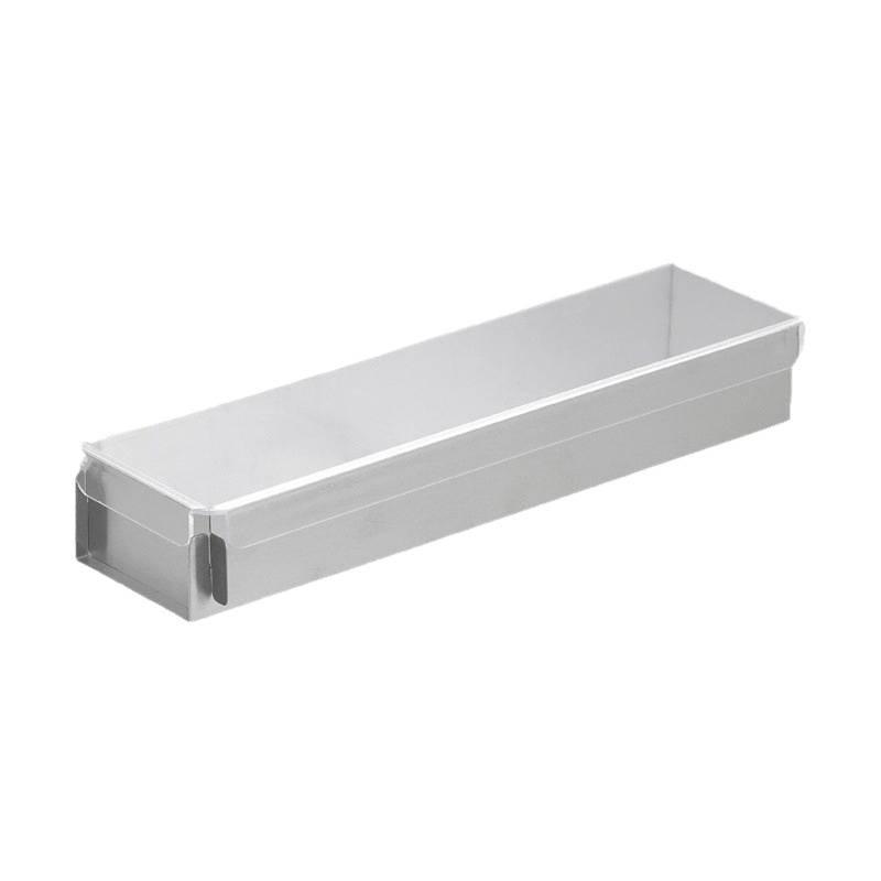 Tiramisu Set: Rectangle Stainless Steel Mold, Cake Base, Long Tray, and Spatula.