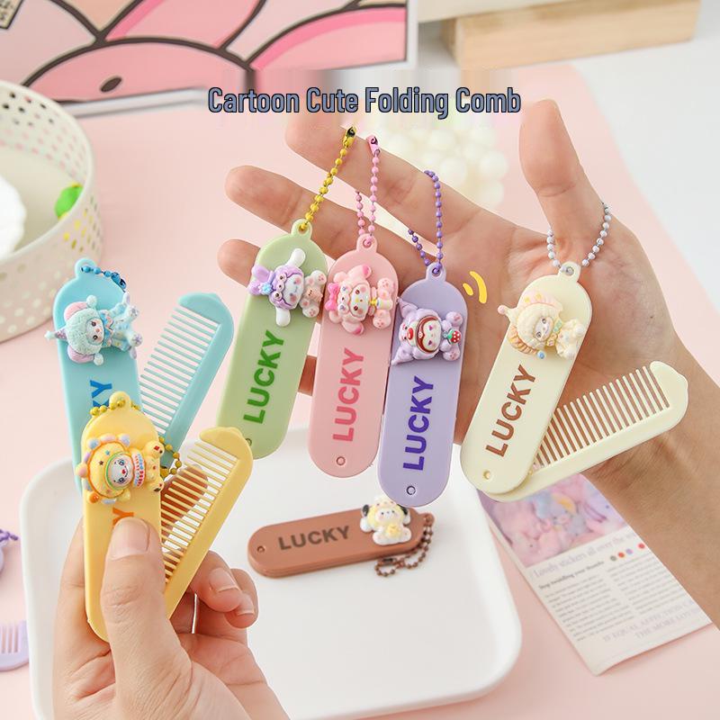 Custom Cartoon Folding Mini Comb for Students and Kids - Portable & Cute