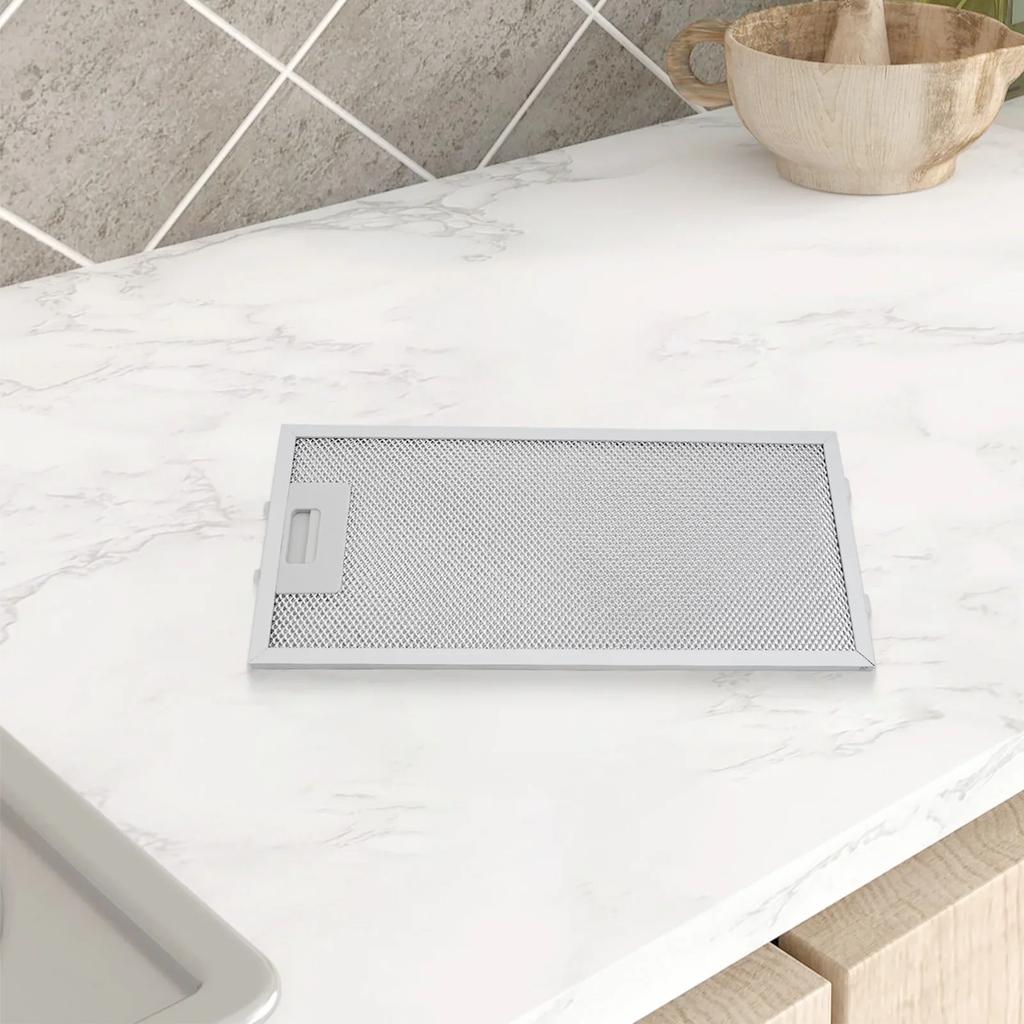 Silver Cooker Hood Filters Metal Mesh Extractor Vent Filters 399x182x9mm Aluminium Aspirators Metal Grease Mesh