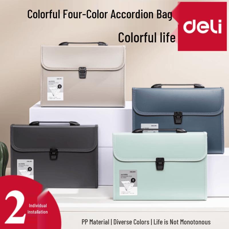 Deli A4 13-Pocket Accordion File Folder (2-Pack)