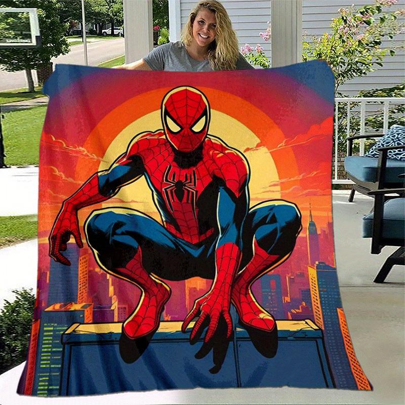 1pc Spider-Man Printing Blanket - Soft, All-Season Throw for Office Blanket, | Personalized Gift with Adorable Cartoon Design
