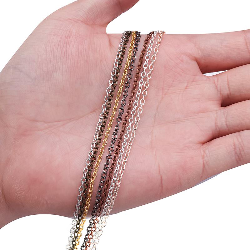 3 m/Roll Metal Iron Cross Chain Set Oval Link Chains Roll for Jewelry Making DIY Bracelet Necklace Decoration Metal Accessories