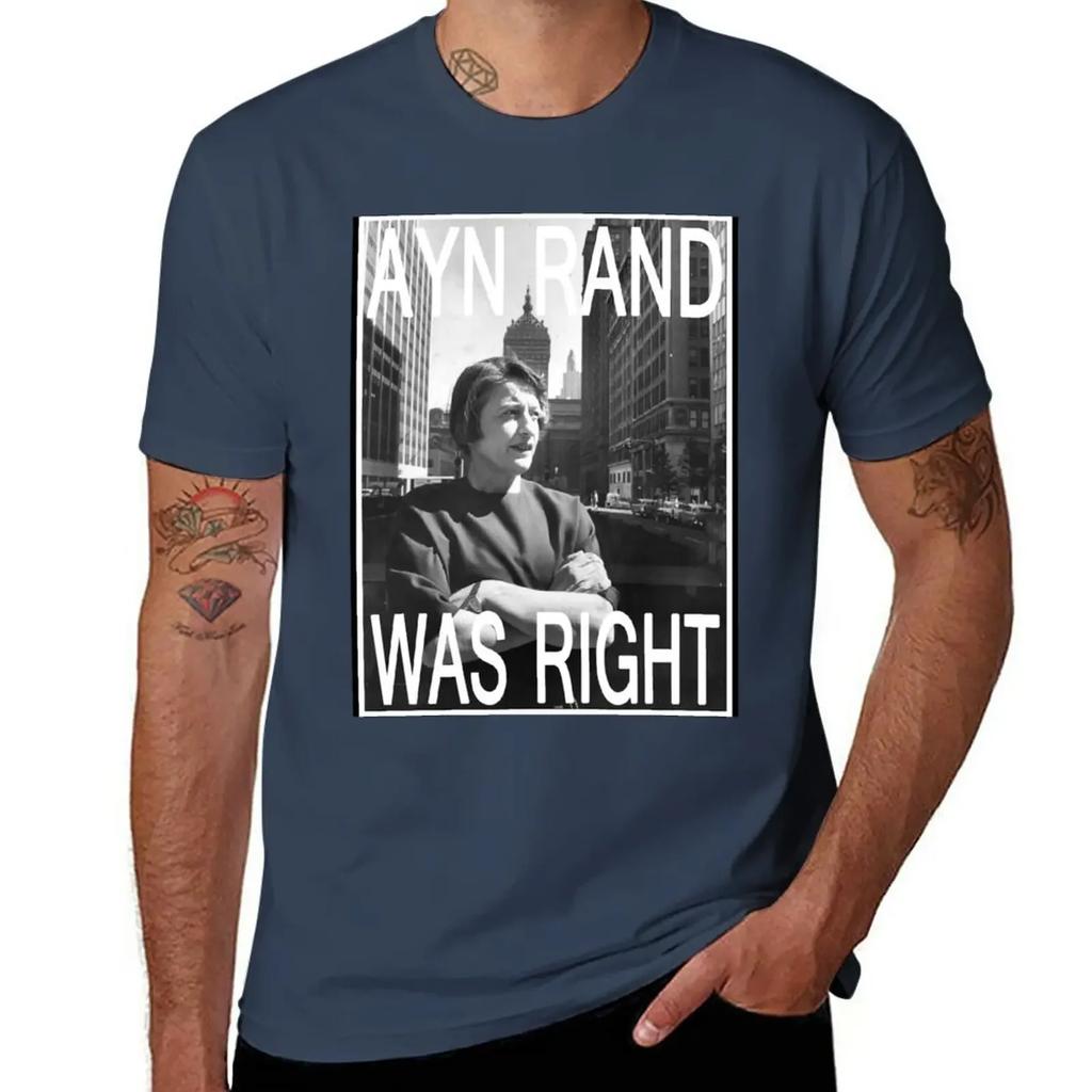 Ayn Rand Was Right T-Shirt anime clothes anime quick drying mens graphic t-shirts pack