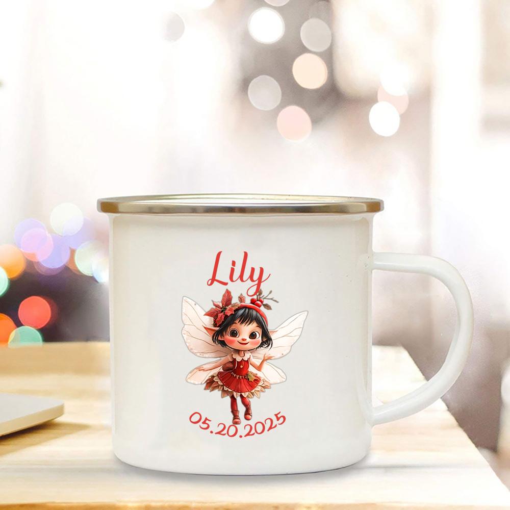 Personalized Mug with Name, Enamel Mug for Children, 1st Birthday Gift for Girl Boy, Enamel Mug, Baby Gift 8CM