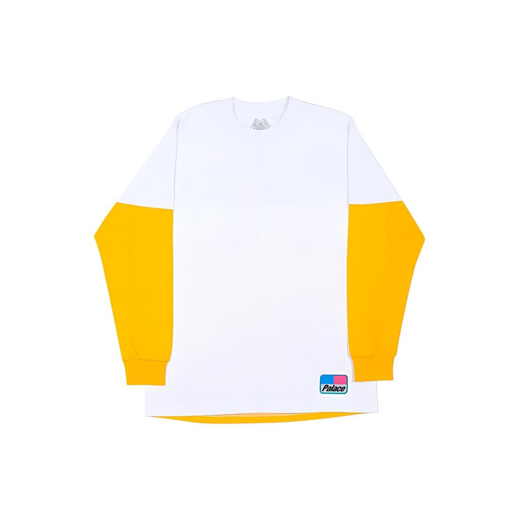 Palace Splitter Longsleeve T-shirt 'Yellow White' Men's P14lS029