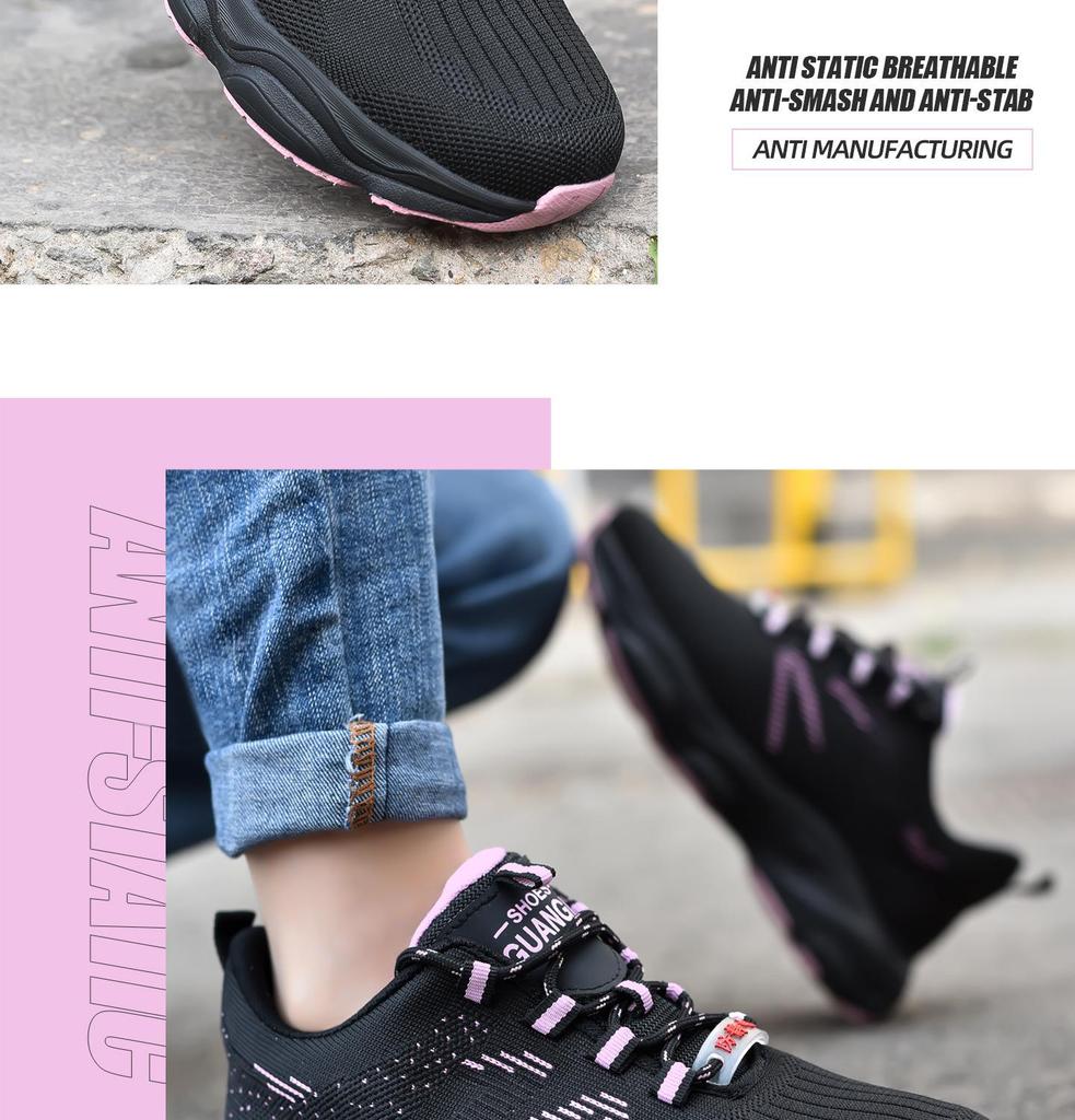 Scarpe da Lavoro Antistatiche di Sicurezza da Donna - Leggere, Comode, Traspiranti, Antishock, Antiperforazione, Antiscivolo per Cantieri & Stazioni di Servizio.