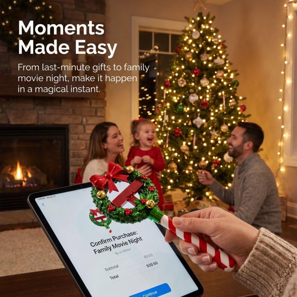 Portable 3D Print Wand Tap To Pay Christmas Tree Credit Card Holder Daily Use
