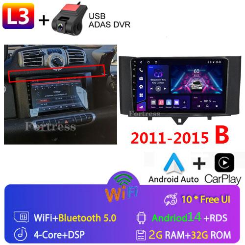 For Mercedes Benz Smart Fortwo 2006 - 2015 Android Car Radio Multimedia Player Carplay Navigation GPS Touch Screen Auto Stereo