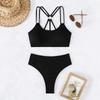 New Pit Strip High Waist Cross Hollow Sexy Bikini Swimsuit Swimsuit