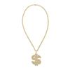 Unisex Retro Hip Hop Rhinestone Dollar Symbol Pendant Necklace