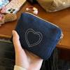 Woman Wallet Denim Heart-embroidered Cosmetic Bag ID Card Bag Portable Small Dirt-resistant Coin Purse Portable Small Bag 2026
