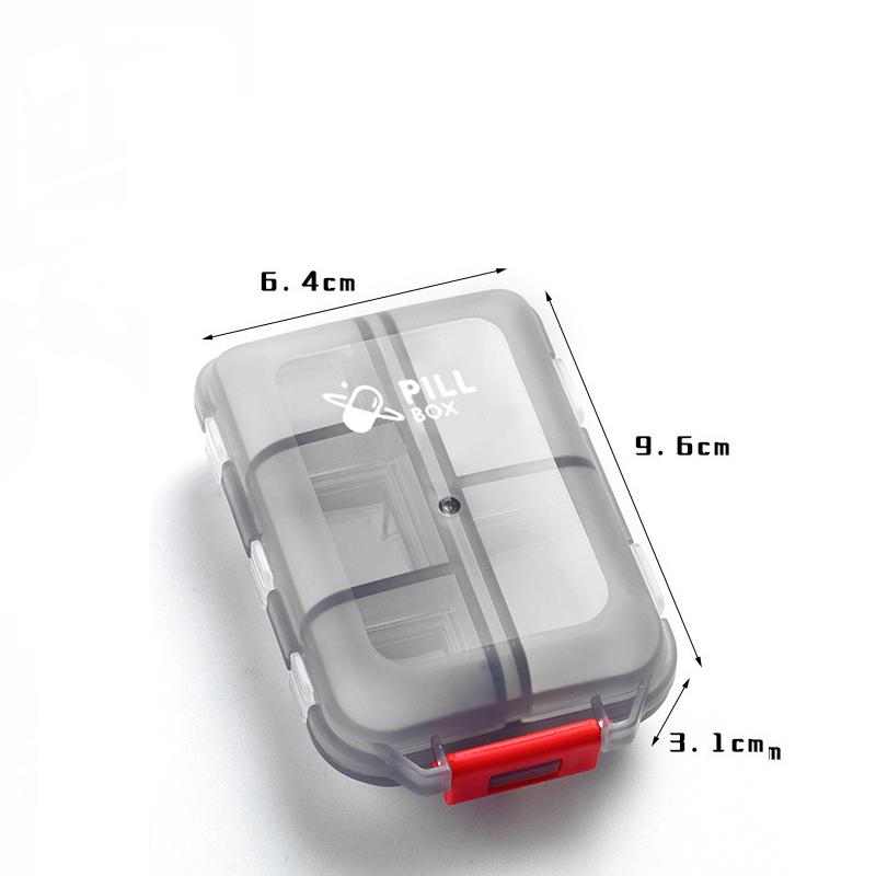 Portable Mini Pocket Pill Box 10 Compartment Small Pill Box Weekly Travel Pill Box Plastic Storage Box
