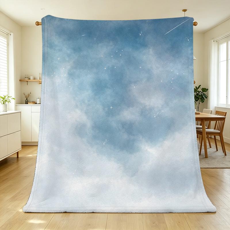 Starry Sky Flannel Fleece Blanket – Anti-Pilling, Soft Warm Cozy Throw for Postpartum Care, Home Decor, All Seasons, Halloween & Christmas