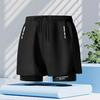 Men's Quick-Dry Double-Layer Swim Trunks - Large, Anti-Embarrassment, Boxer Style, Professional Hot Spring Set
