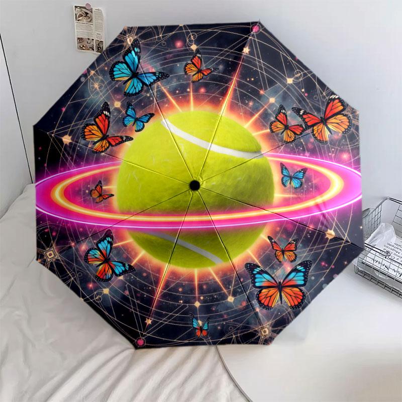StarRingball Pattern Pattern New Style Umbrella, 1 Piece Automatic Folding Umbrella, Portable Travel Umbrella, Outdoor Umbrella, Birthday Gift