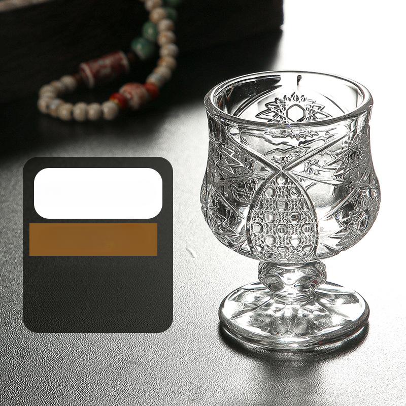 2pcs Shot Glass Set Baijiu Cup High Appearance for Restaurant Hotel High Foot Small Wine Cup Mini Cups Household Glass Wine Cup