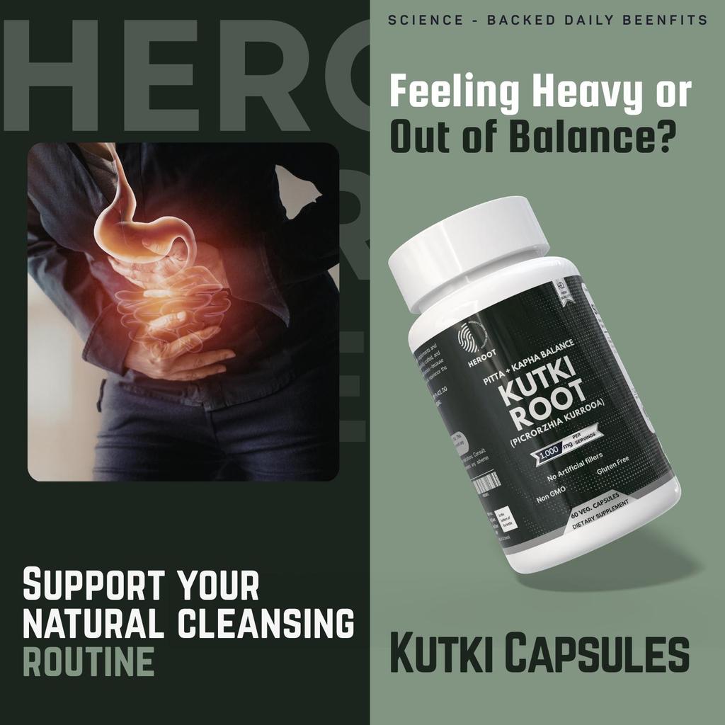 Kutki Capsules | Picrorhiza Kurroa | 60 Count | Veg Capsules