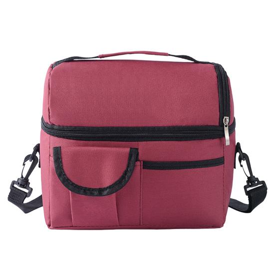 Water Repellent Picnic Bag Insulated Double Layer Lunch with Shoulder Strap, Durable Oxford Cloth Large Portable Thermal Meal Tote Capacity Container,