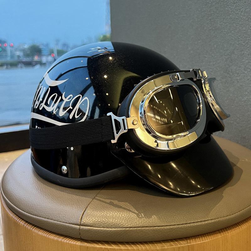 Trendy Brand Retro Harley Electric Car Motorcycle Helmet Personalized Windshield Summer Hard Hat Men and Women Sun Protection