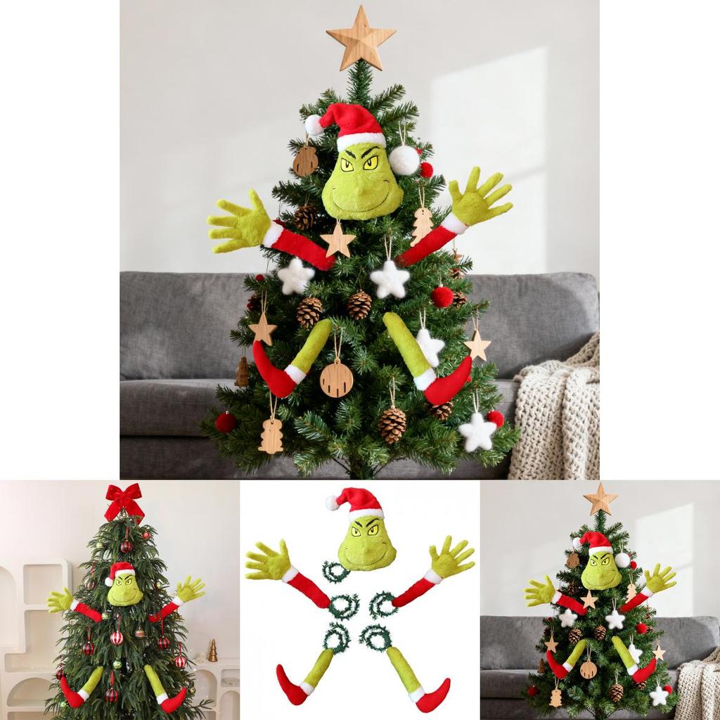 Christmas Plush Grinch Toy With Plush Material For Holiday Decor And Gift Giving