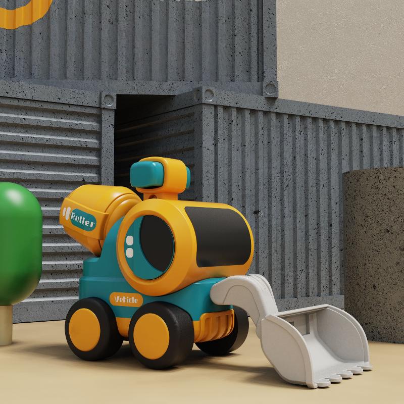 1/4Pcs Children Press Inertia Back Car Cartoon Car Boy Puzzle Early Education Toys Engineering Car Children S Gifts