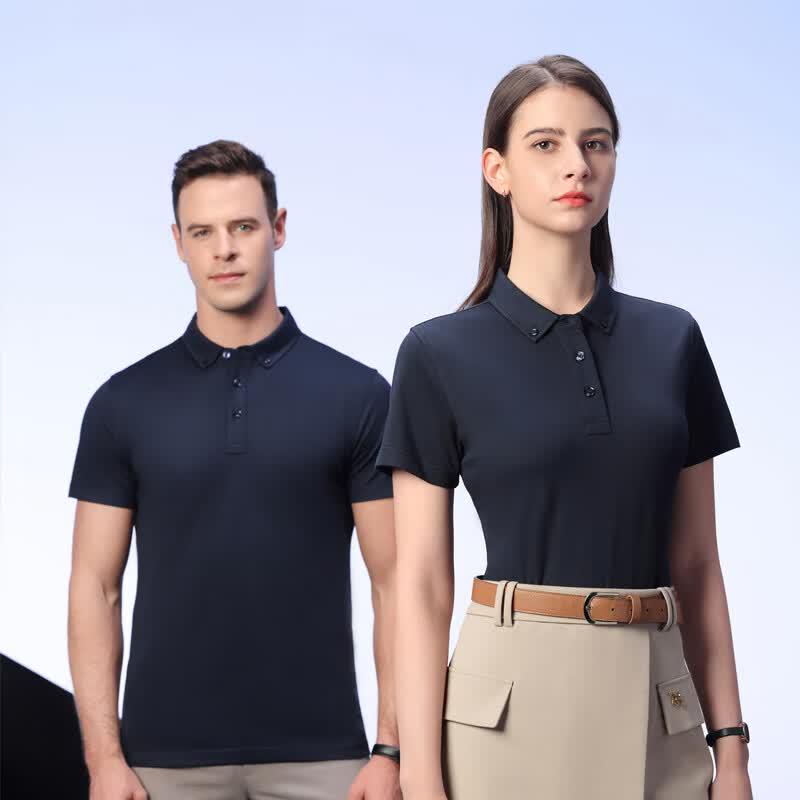 Unisex Solid Color Short Sleeve Polo Shirt