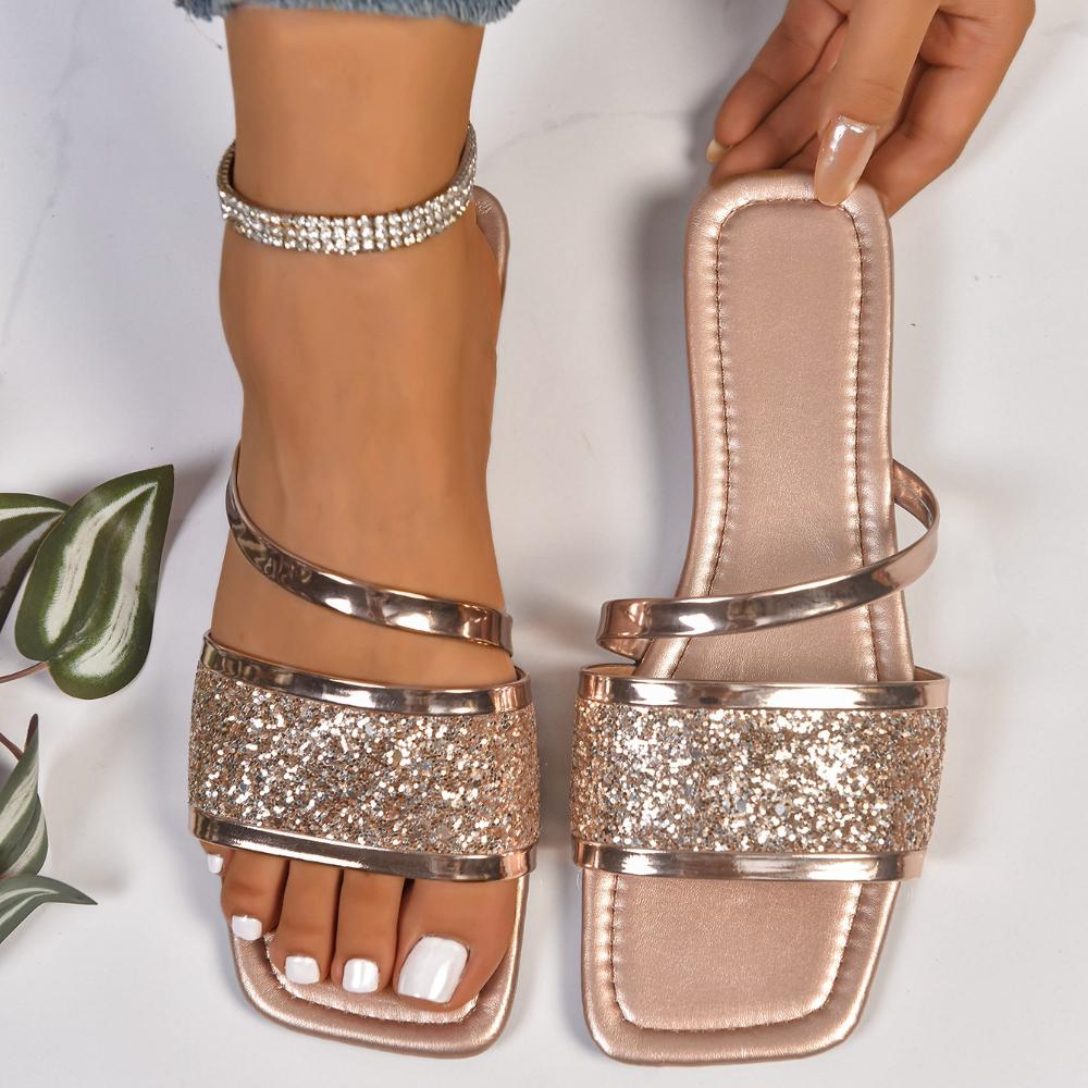 2025 New Women Shoes Designer Casual Flat Sandals Lightweight Slippers Slides Women Elegant Slip on Walking Slippers