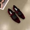 Sapatos femininos simples confortáveis de camurça retrô primavera outono novo estilo gentil de salto baixo respirável durável sapato único