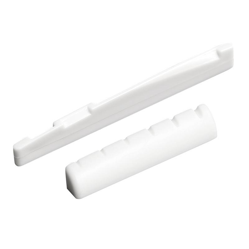 Burrsius Bone Nut Set for Folk Classical Acoustic Guitar - Upper & Lower Nut, Bridge, String Accessories