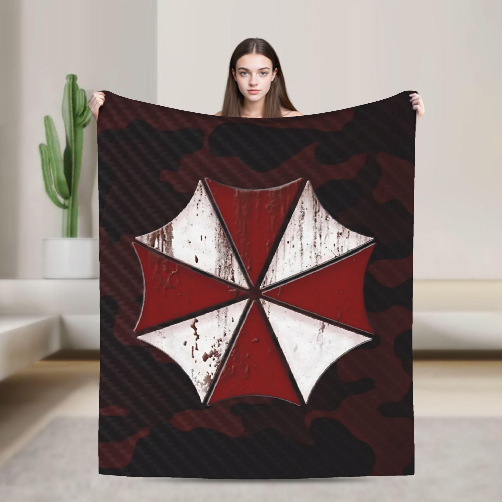 

Resident Umbrella Corps Logo Eviled Biohazard Plush Blankets Awesome Throw Blanket for Bed Sofa Couch 125*100cm Quilt 75x90cm