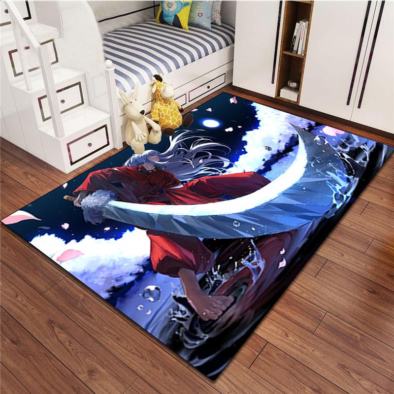 1PC Inuyasha Carpet Office Decorative Carpet For Living Room Bedroom Door Mat Floor Rug Computer Chair Area Rug Perfect Holiday Gift
