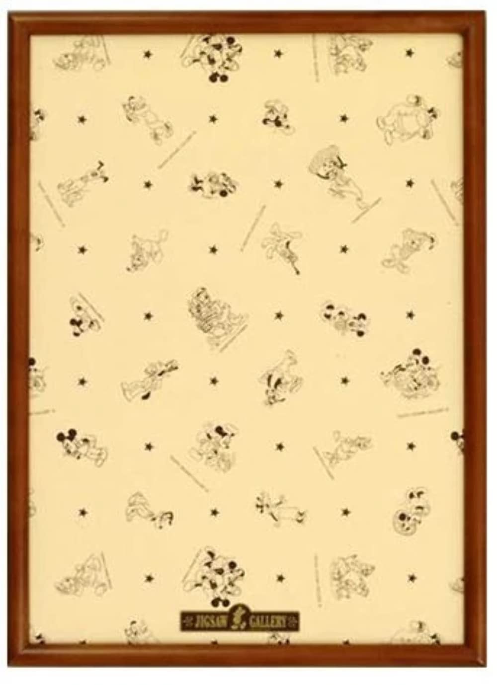 

Tenyo [Made in Japan] Wooden Puzzle Frame, Disney-Specific Panel, 500-Piece, White (35x49cm), Easy-Set Stopper, Mickey Emblem Plate, and Hanging Cord