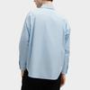 Fila Solid Woven Fashion Casual Long Sleeve Shirt Unisex Shirts Bian-Blue F11U415401F-BU