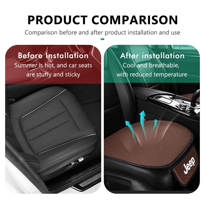 For Jeep Universal Car Seat Cushion Summer Ice Silk Front Back Seat Pad Grand Cherokee Patriot Renegade Compass Wrangler AJT1