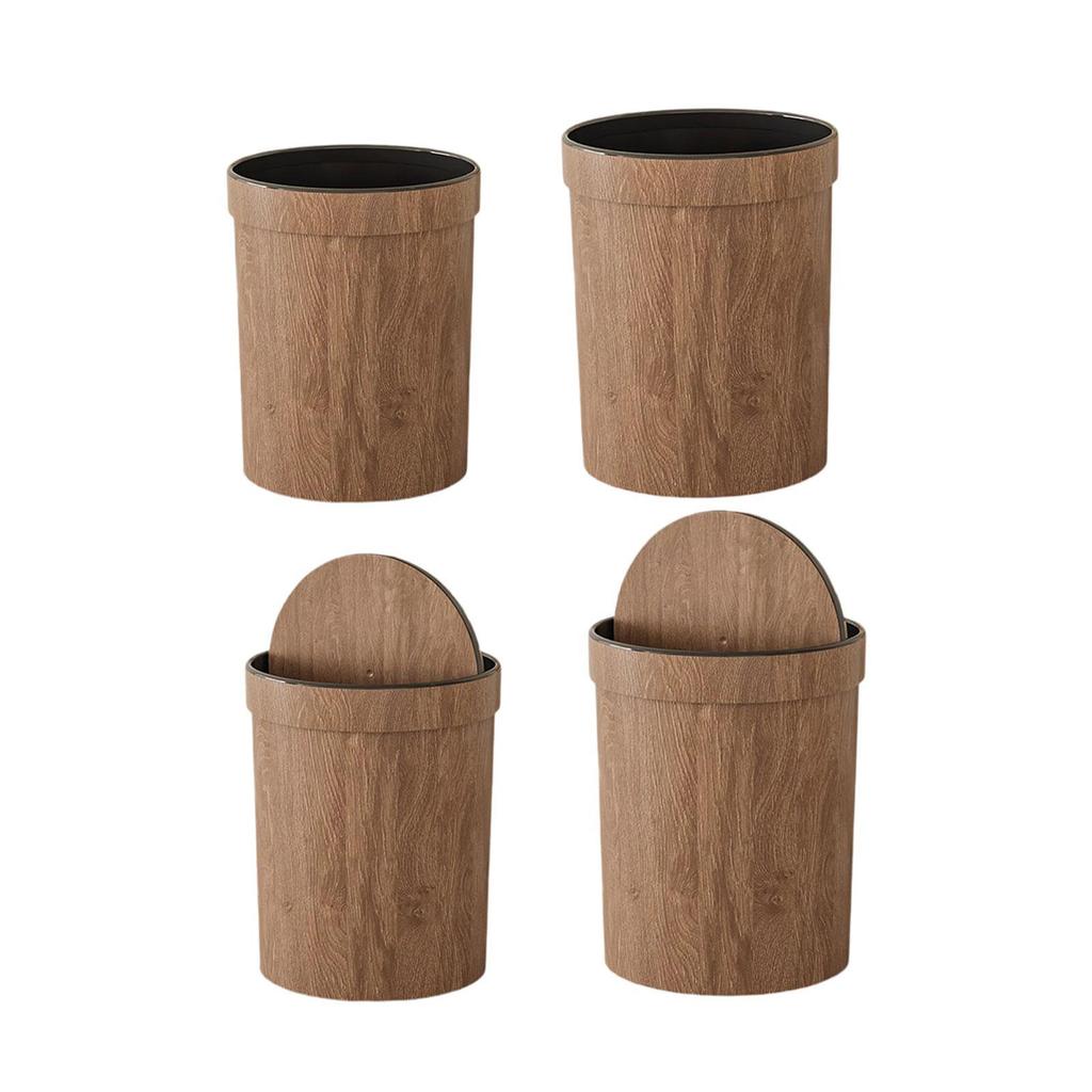 Trash Can Garbage Container Large Capacity Round Stylish Waste Basket Storage