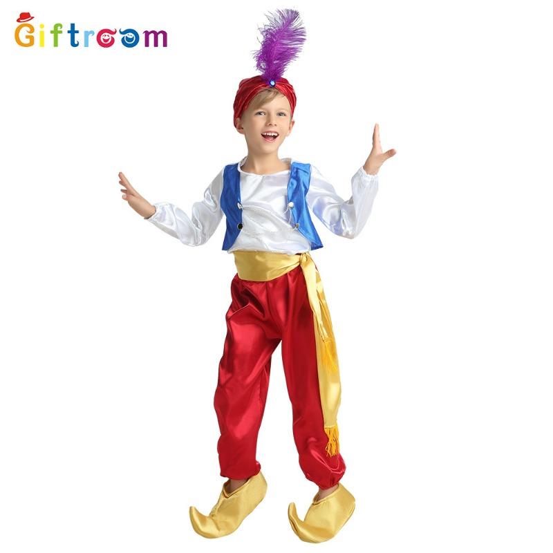 Carnival Party Costumes Middle East Arabic Boys Search Banner Magic Lamp Drama Stage Performance Costumes
