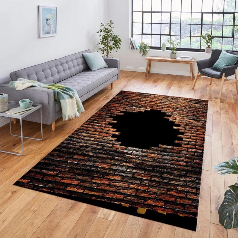 3D Broken Wall Bricks Carpets Brick Pattern Rug 3D Rug Cool Rugs for Kids Room Kids Carpet Boys Room Carpet Home Decoration