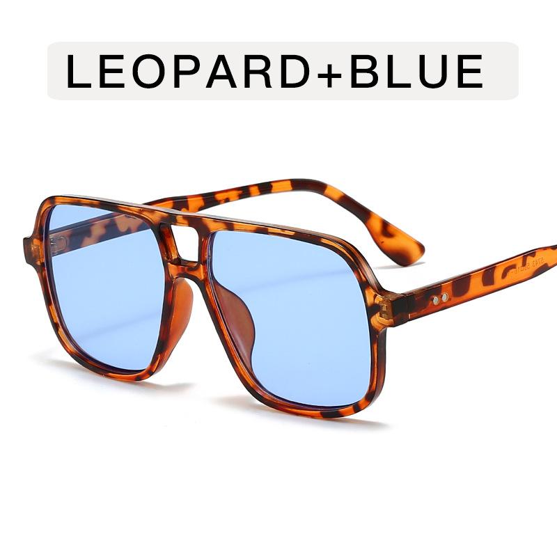 

Vintage Double Bridges Men Square Eyeglasses Fashion Green Ocean Lens UV400 Eyewear Women Trending Rivets Sun Glasses 1PC