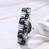 JEWELRYWE Floral Bohemian Elastic Watch, Stainless Steel & Silicone Band, Quartz, One-Size, Stylish Gift, Women's