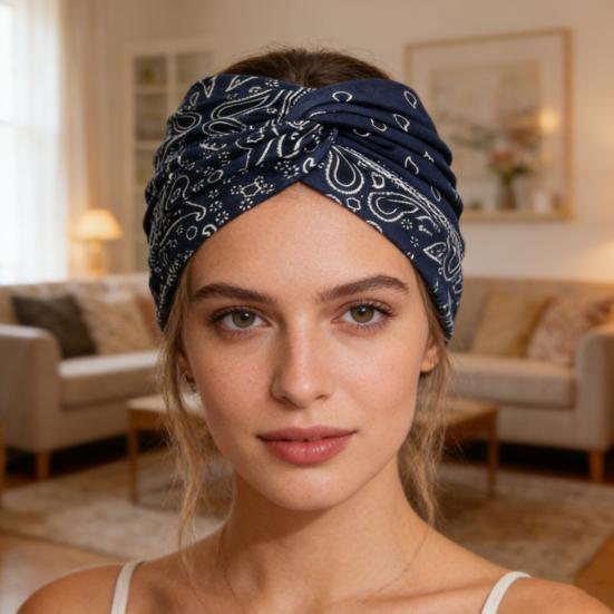 1/3Pcs Crossover Yoga Headband Boho Style Wide Tie-Dye Leopard Paisley Print Hairband Women Non-Slip Elastic Headband