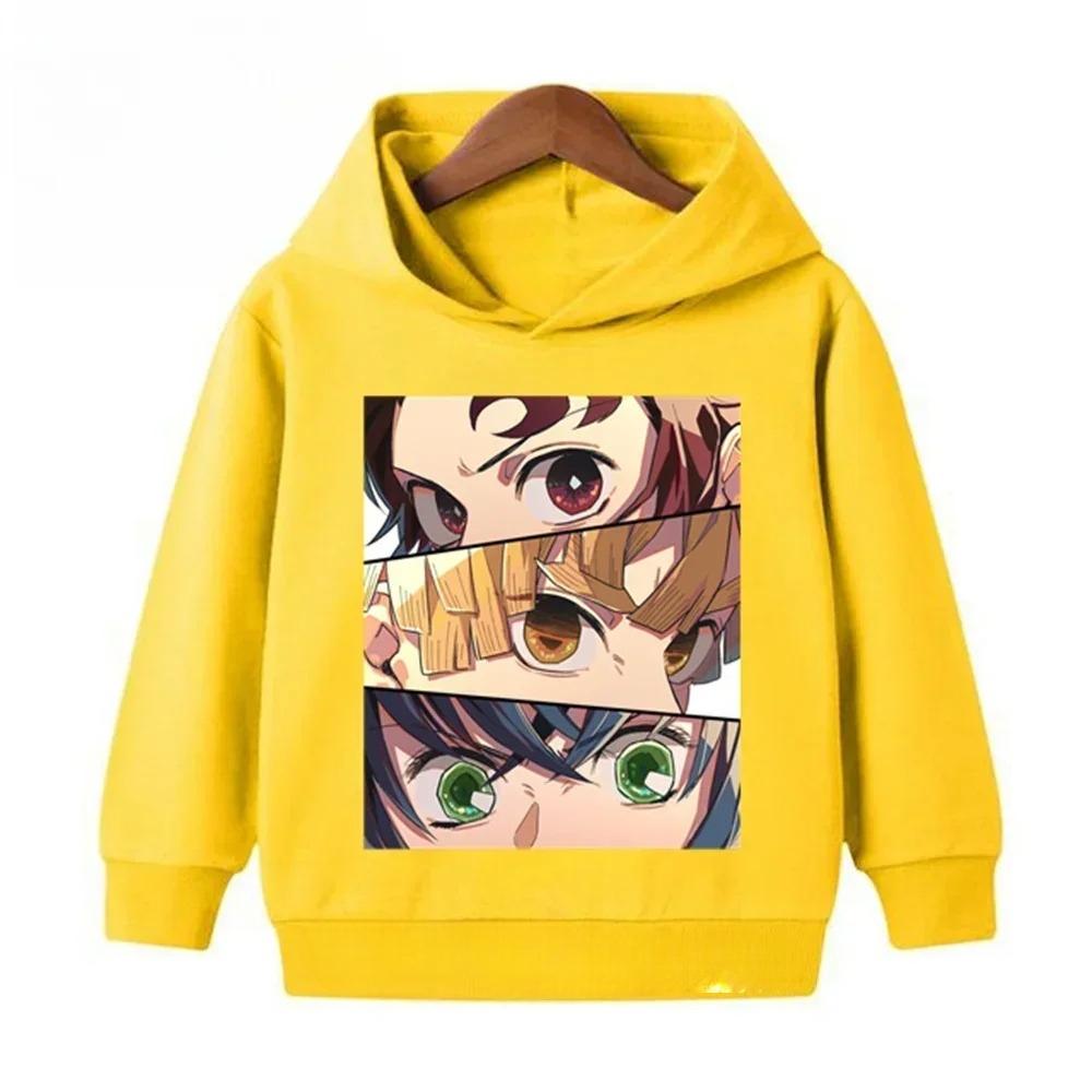 

Детское худи Аниме Убийца демонов Kimetsu no Yaiba Мультяшный принт Модное Детское Повседневное Худи 160