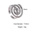 Simple Personality Stainless Steel Geometric Spiral Vortex Adjustable Opening Ring for Women Finger Jewelry Accessories Gifts