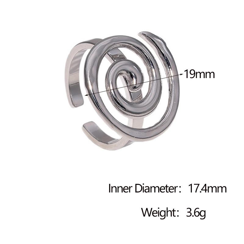 

Simple Personality Stainless Steel Geometric Spiral Vortex Adjustable Opening Ring for Women Finger Jewelry Accessories Gifts resizable