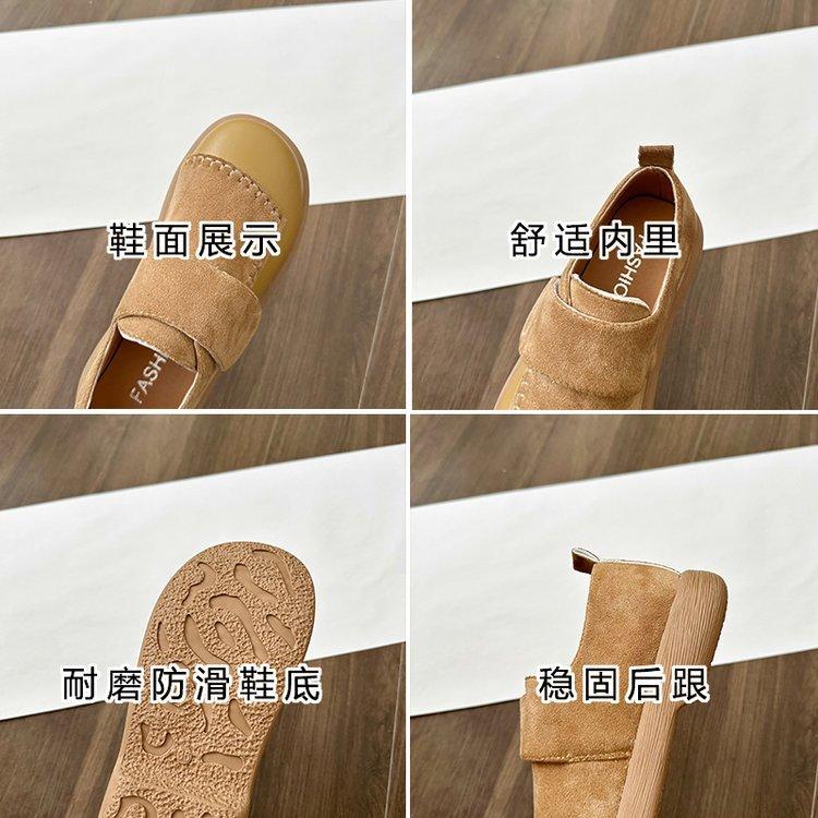 [Yushilai] Retro thick-soled Velcro single shoes for women's 2025 autumn new Mori casual versatile loafers