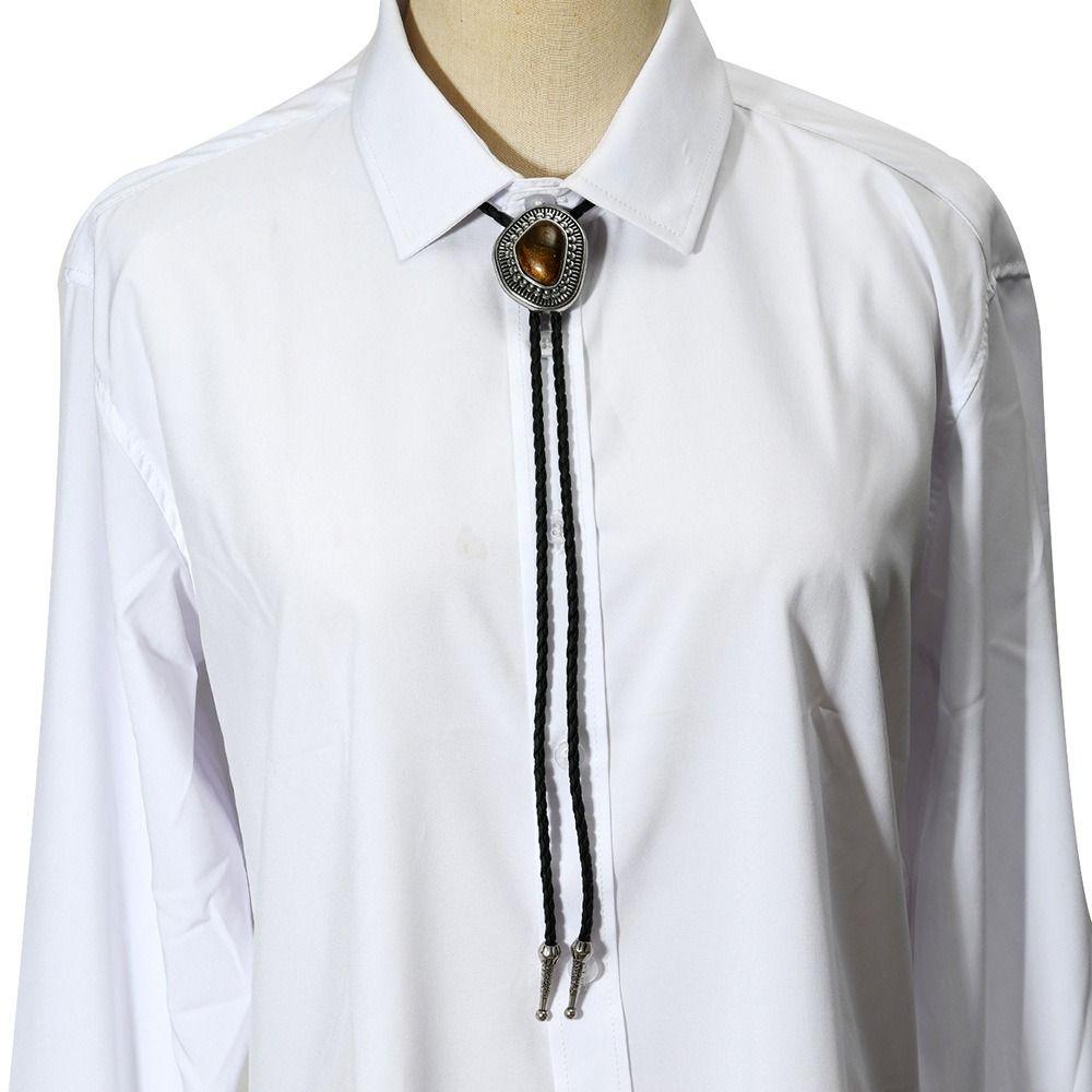 Long Western Cowboy Style Necklace Ethnic Style Leather Rope Necklace Unique Punk Necktie Gift