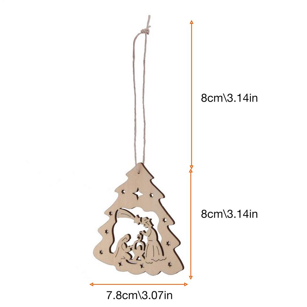 

Nativity Scene Ornaments Wooden The Birth Of Jesus Decor 10Pcs Christmas Tree Decoration Keepsake Nativity Scene Pendant