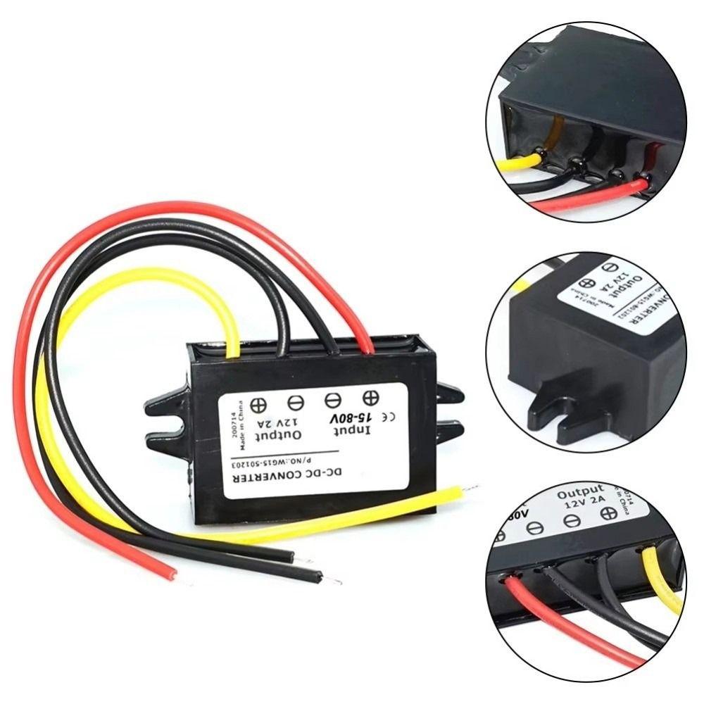 DC 15V-80V To DC 12V 2A Step-Down Converter Step-Down Voltage Reducer Buck Regulator Voltage Regulator Power Supply