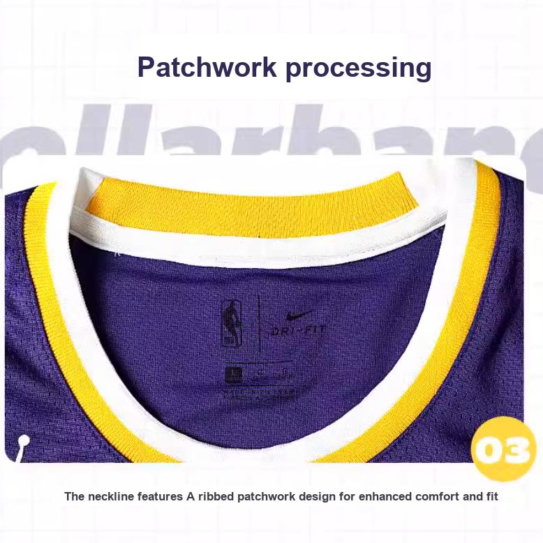 Nike Kids Set Nba Los Angeles Lakers James 6 Color Block Letter Sports Vest Kids Tops Purple 3Y2B7BXAP-LAK06