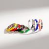 Anello Estivo, Anello Arcobaleno Smalto a Goccia Vento, Anello Trendy da Dito Indice per Donna