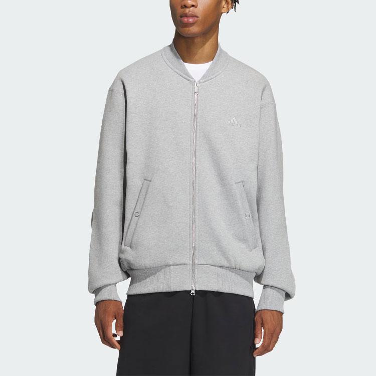 Adidas Bomber All Season Full-Zip Jacket Men Jacket Medium-Gray IX6819